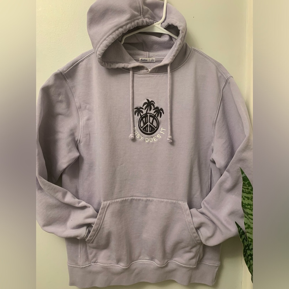 Urban Outfitters Embroidered Hoodie Katin Medium Easy Does It Peace
